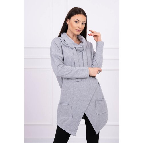 Kesi Tunic with a clutch on the front Oversize gray Slike