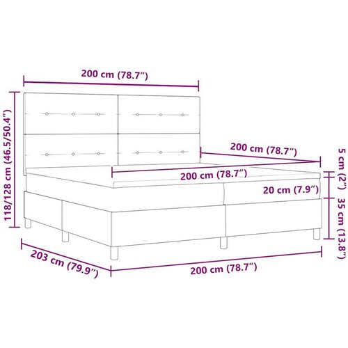 Box spring krevet s madracem Plava 200 x 200 cm tkanina Slike