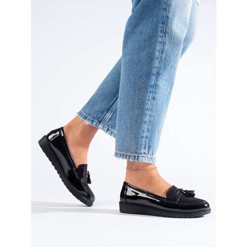 SHELOVET Lacquered moccasins on the platform Slike