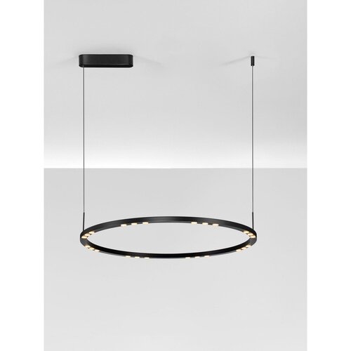 Nova Luce Mat črna aluminijasta LED zatemnitvena viseča svetilka &amp;oslash; 80 cm Lunette &amp;ndash; Slike