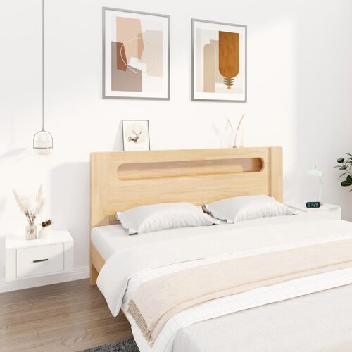 vidaXL Stenske nočne omarice 2 kosa visok sijaj bele 50x36x25 cm Cene
