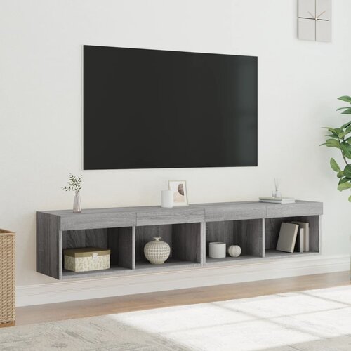 vidaXL TV omarica z LED lučkami 2 kosa siva sonoma 80x30x30 cm Cene