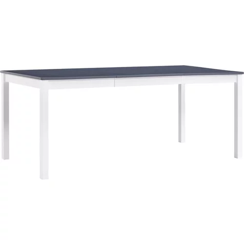  Jedilna miza bela in siva 180x90x73 cm borovina