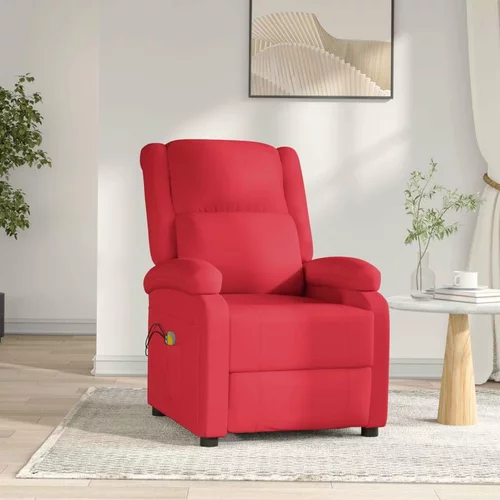 Električna masažna fotelja crvena od umjetna koža