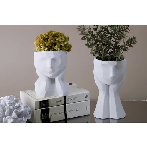WALLXPERT CY0456 white decorative pot set (2 pieces) Slike
