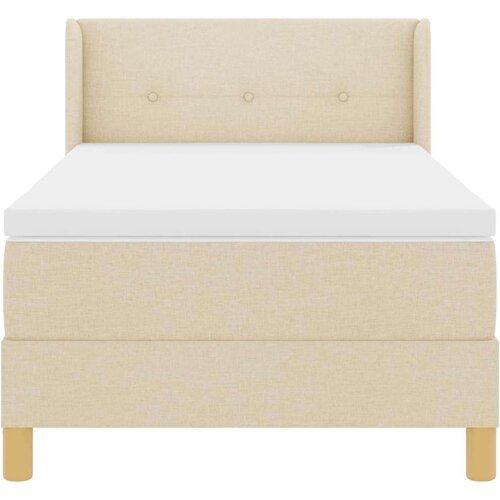  Boxspring - Krevet s oprugama s madracem Krema 90 x 190 cm tkanina Slike
