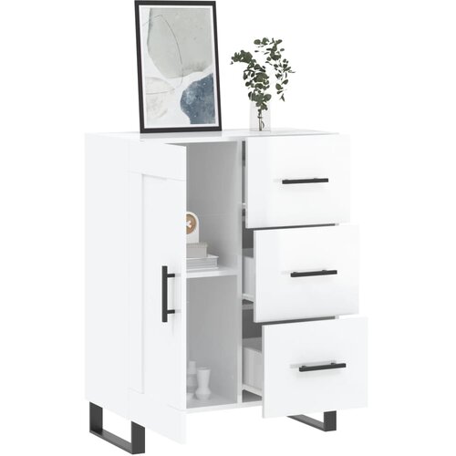  Komoda sjajna bijela 69,5x34x90 cm od konstruiranog drva Slike