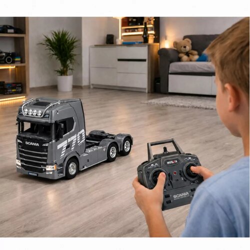 Lean Toys Scania Huina 1501 tovornjak na daljinsko upravljanje siva Slike