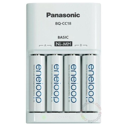 Panasonic punjač baterija (10h) sa 4 bat. eneloop AA (BQ-CC18) punjač za digitalni fotoaparat Slike