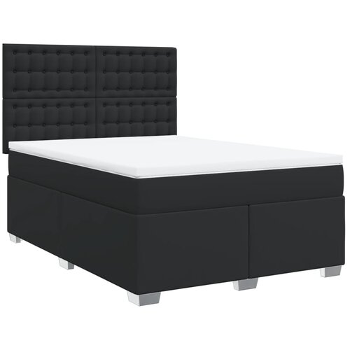 Maison Chic Box spring postelja - Vzmetna postelja z vzmetnico črn 140x200 cm umetno usnje SL17256, (21895059) Cene