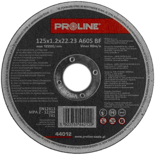 Proline REZNA PLO&Scaron;ČA INOX T41,125x1,2x22 A60S 10KOM KOVIN., (5000053528) Cene