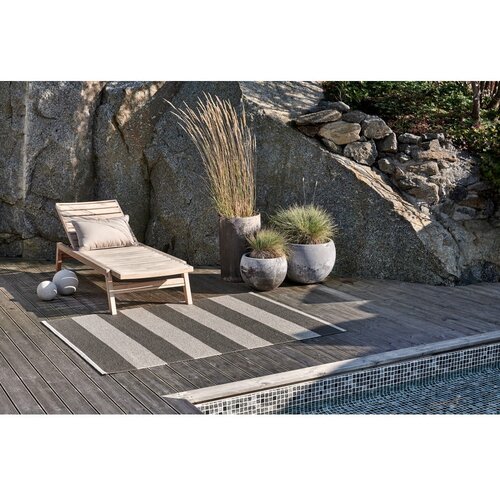 Pappelina antracitno siv/kremno bel zunanji in notranji tekač 70x225 cm bob charcoal linen &amp;ndash; Slike