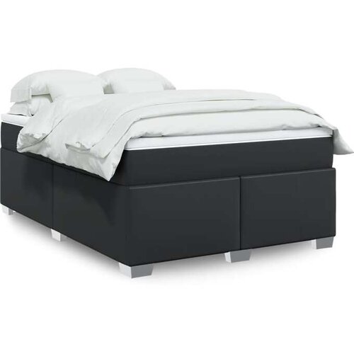vidaXL Krevet s oprugama i madracem crni 140 x 190 cm od umjetne kože Cijene