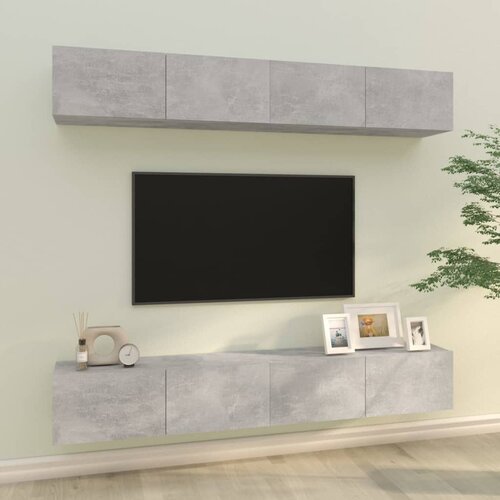 vidaXL Stenske TV omarice 4 kosi betonsko sive 100x30x30 cm Cene