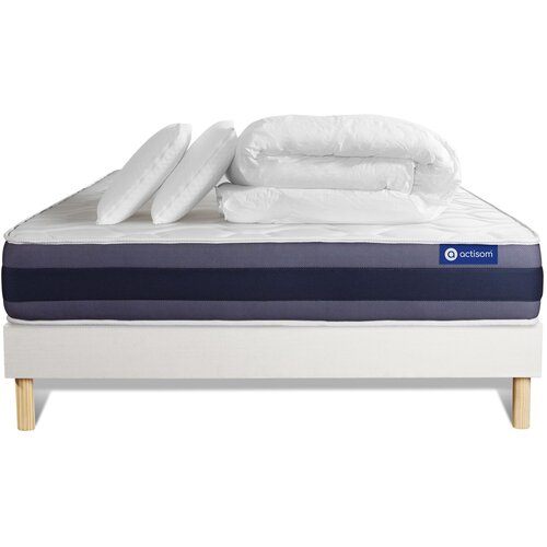 ACTISOM Kompletni paket za posteljo - Vzmetnica 180x200 cm + Vzmetnica z letvami (v kompletu) + 2 vzglavnika + Prevleka - Actimemo Morpho, (21614091) Cene
