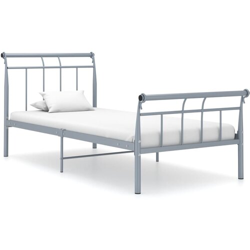 The Living Store Posteljni okvir siv kovinski 100x200 cm - Posteljni Okvir, (21529162) Slike