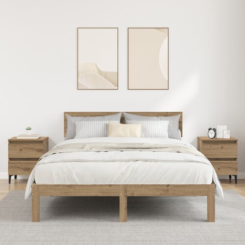 VidaXL omarice za posteljo 2 kosi Umetni&amp;scaron;ki hrast 40x35x50 cm inženirski les Slike