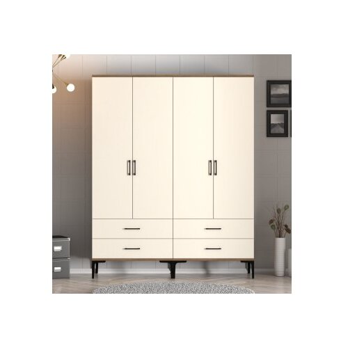 Hanah home kumsal tt - walnut, cream walnutcream wardrobe Slike