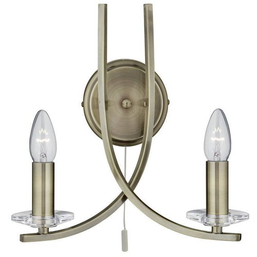 Searchlight Ascona Stenska svetilka za notranjo steno s svečo, 2 luči, starinska medenina, E14, (22100536) Cene