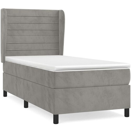Box spring krevet s madracem svjetlosivi 100x200 cm bar&amp;scaron;unasti Slike