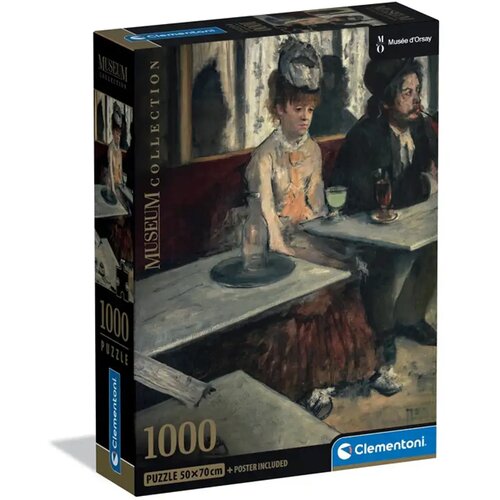 Clementoni Muzejska kolekcija: Edgar Degas - U kafiću 1000-dijelna slagalica s posterom - Cene