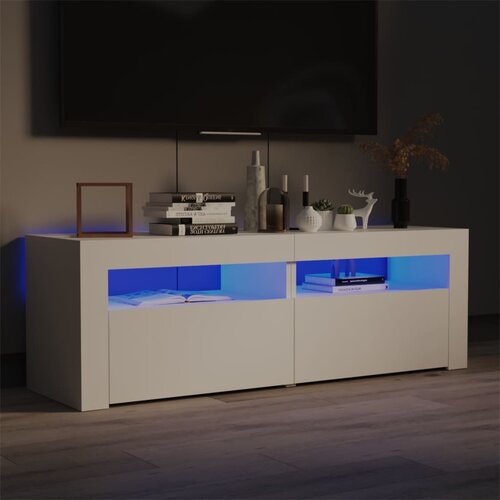 The Living Store TV omarica z LED lučkami bela 120x35x40 cm - TV Omarica, (21375531) Slike