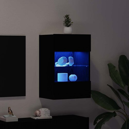  Set TV komoda 2 pcs Crna 40 x 30 x 60,5 cm Konstruirano drvo Slike