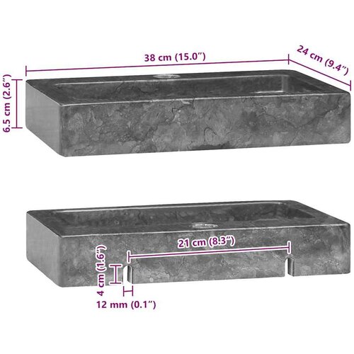 vidaXL Umivaonik sivi 38 x 24 x 6,5 cm mramorni Cene
