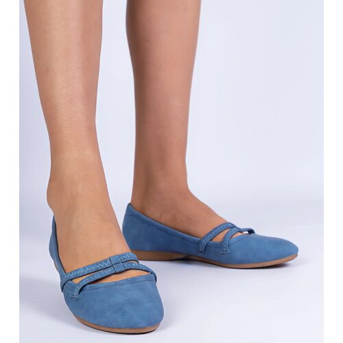 Gemre Blue women's ballet flats made of matte eco-leather Baronna Cijene