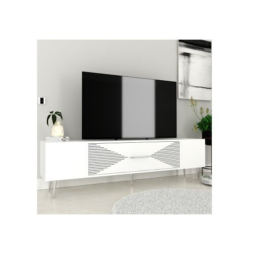 Hanah home tv polica Dekol1 white silver Slike