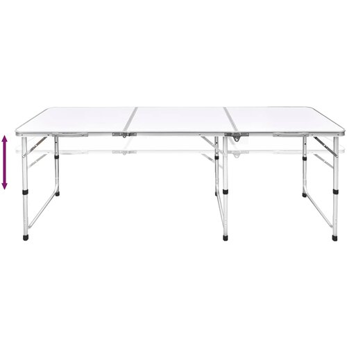 Sklopivi set stola za kampiranje i 6 stolaca podesiva visina 180x60 cm Slike