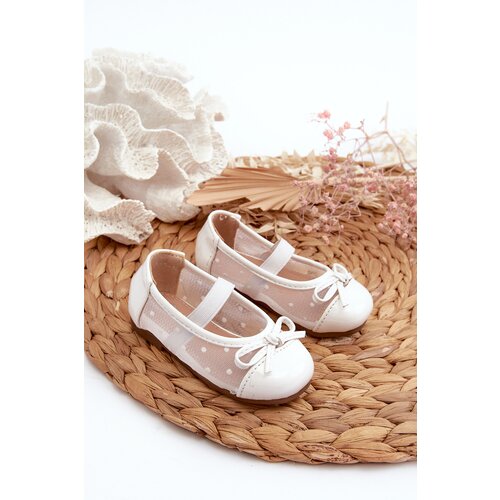 Kesi Children's ballerinas with bow, white Jellema Cene