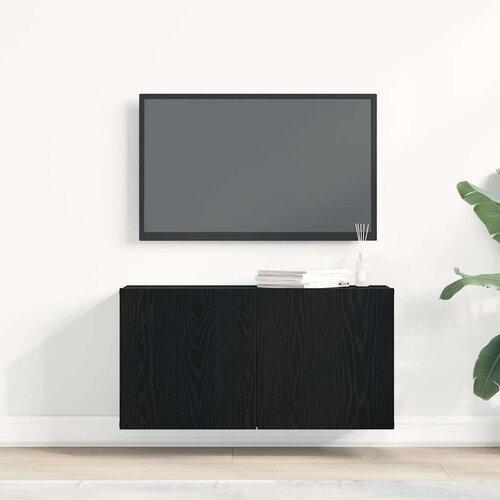 vidaXL TV ormarić crni hrast 80x30x41 cm inženjerski drvo Cijene