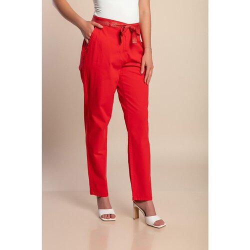 Fenzy Plus Size Bombažne Hlače, Rdeče Cene
