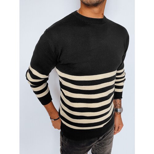 DStreet Men's Black Striped Sweater Slike