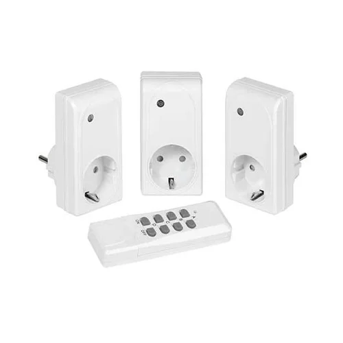 Vivanco set od tri utičnice + wireless remote sa RF kontrolom, 1000W, white 26551