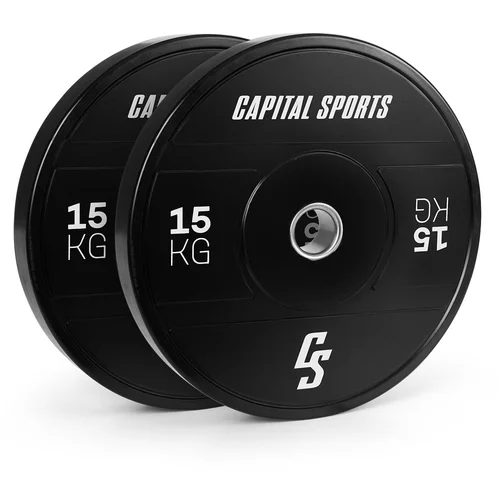 Capital Sports Elongate 2020, diski, 2 x 15 kg, trda guma, 50,4 mm