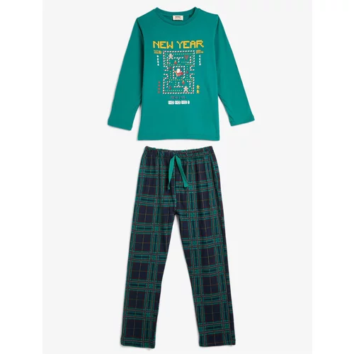 Koton Family Combination - Pajama Set New Year Themed 2 Piece Cotton