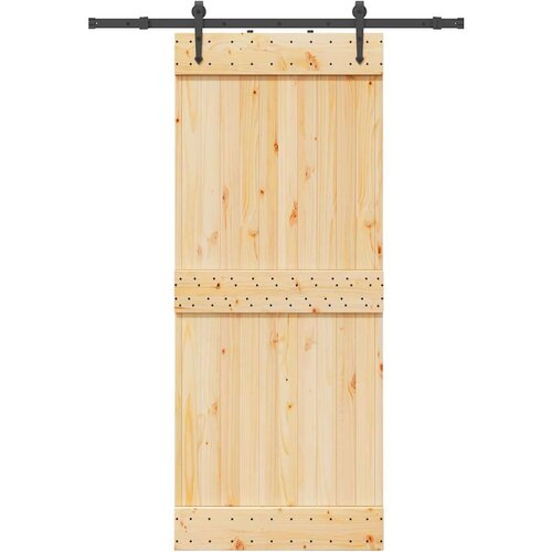 vidaXL Drsna vrata s kompletom vodil 85x210 cm trdna borovina Cene