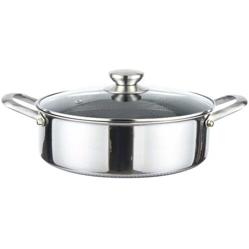 Cheffinger Ponev 32 cm s prevleko v obliki satja, pokrovom in nerjavnimi ročaji, Srebrna, (5000276469) Cene