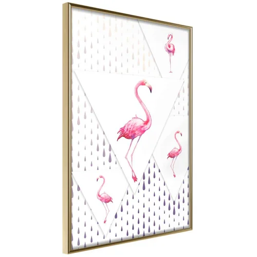  Poster - Flamingos and Triangles 40x60