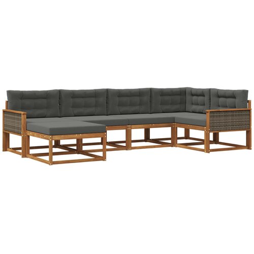 vidaXL Zunanja garnitura za sedenje 6 pcs Naravna in antracitna, (5000281250) Cene