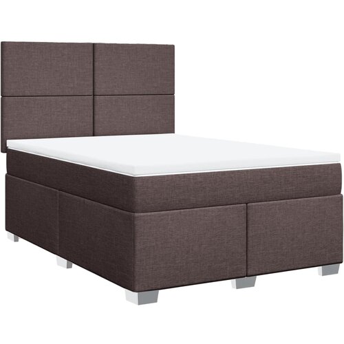 VidaXL Krevet s oprugama i madracem tamnosmeđi 160x200 cm tkanina Slike