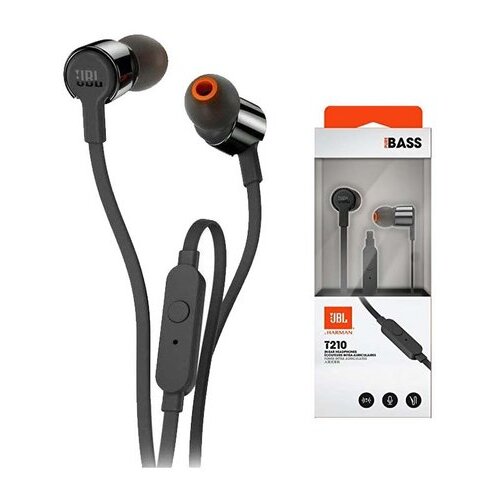 JBL tune 210 in-ear slušalke z mikrofonom, črne Cene