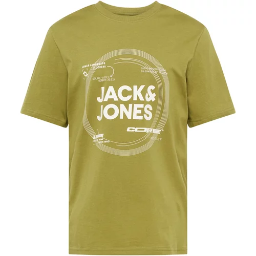 Jack & Jones Majica 'PILOU' oliva / bela