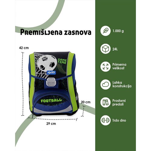 ABC123 Ergonomska &amp;scaron;olska torba Classy Nogomet Slike