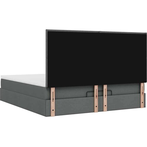 VidaXL Otomanski krevet s madracem i LED tamnosivi 180x200cm tkanine Slike