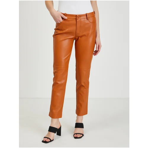 Orsay Brown leatherette pants - Ladies