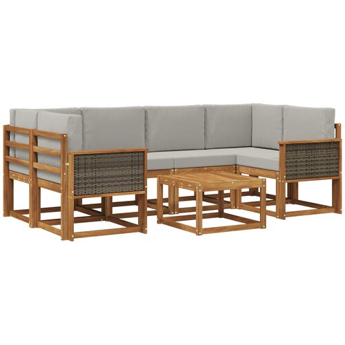 vidaXL Zunanja garnitura za sedenje 5 pcs Naravna in svetlo siva, (5000280964) Cene