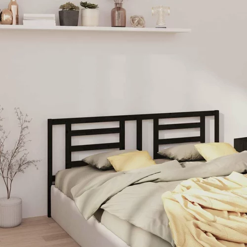  Uzglavlje za krevet crno 206 x 4 x 100 cm od masivne borovine